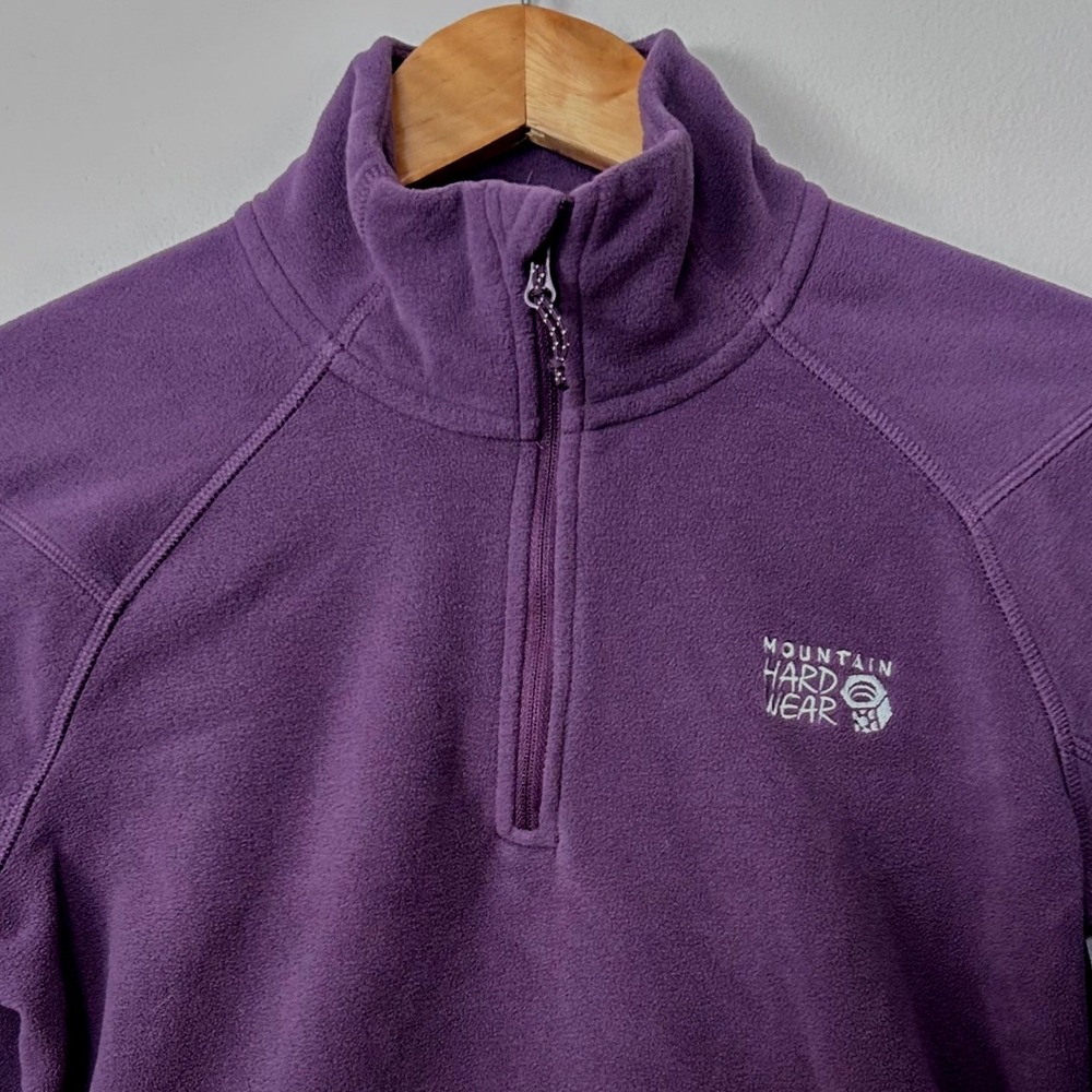 Mountain Hardwear Fleece Pullover Womens Small Purple 1/4 Zip Mock Neck Outdoor